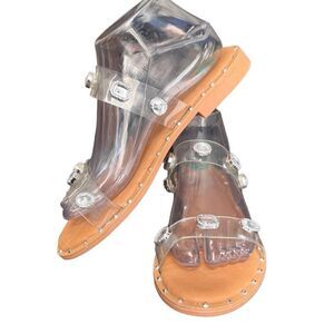 Nicole Miller clear rhinestone sandals size 8 NWOT